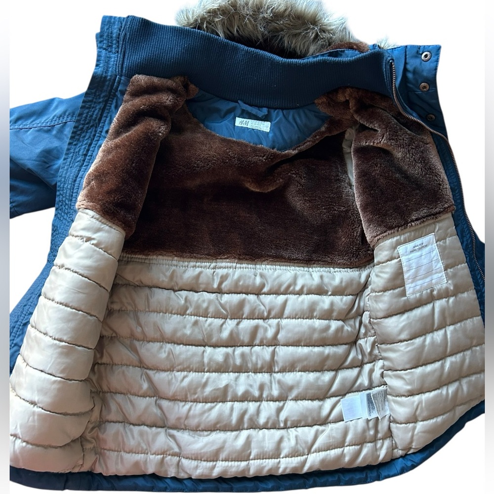 H&M Boys Hooded Parka Size 7-8 - Picture 8 of 12